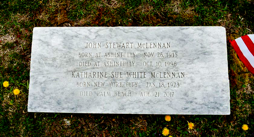 Photo of headstones/John Stewart McLennan 1915-1996 hdstn Tyringham Cemetery MA
